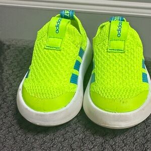 Adidas Kids Neon Green and Blue Sneakers
